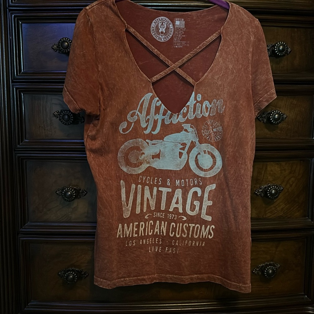 Affliction v neck top